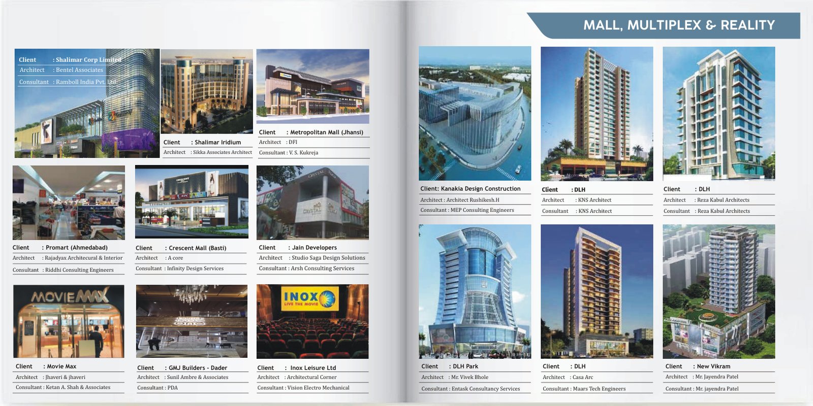 Commercial and real estate project portfolio page