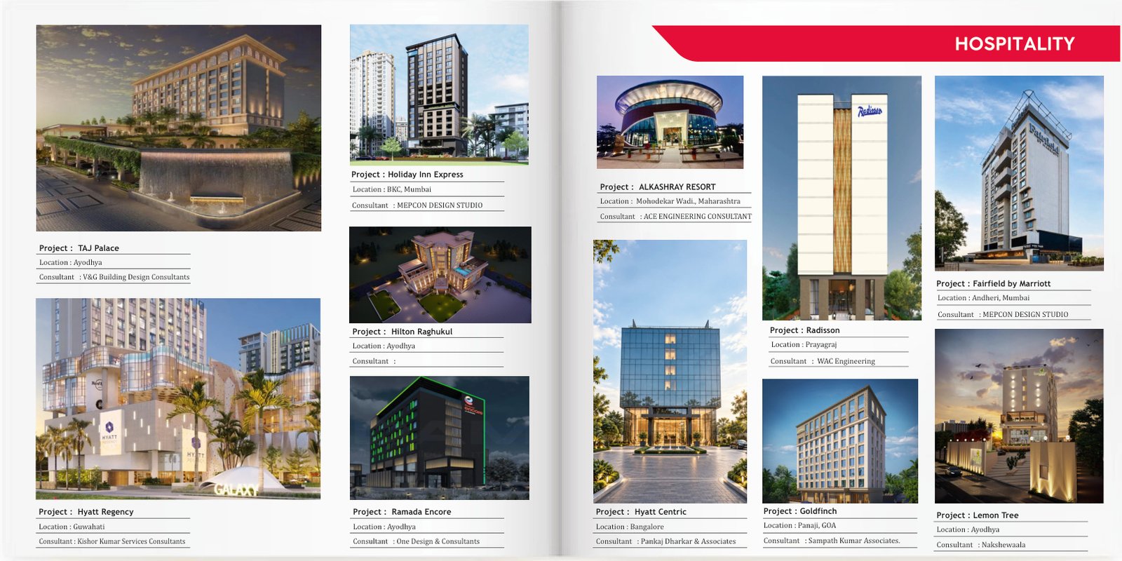 Corporate and commercial project imagery from the company profile